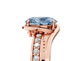 Rose gold Fancy Blue Oval  Solitaire Diamond Ring with Split Shank and Prong Setting_46