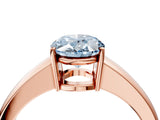 Rose gold Fancy Blue Oval  Solitaire Diamond Ring with Tapered Band and Four-Prong Setting_53
