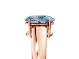 Rose gold Fancy Blue Oval  Solitaire Diamond Ring with Tapered Band and Four-Prong Setting_54