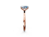 Rose gold Fancy Blue Oval  Solitaire Diamond Ring with a Classic Band and Four-Prong Setting 3