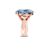 Rose gold Fancy Blue Oval  Solitaire Diamond Twisted Band with Four-Prong Setting_50