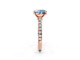 Rose gold Fancy Blue Oval  Solitaire Diamond with Pavé Band and Four-Prong Setting_52