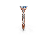 Rose gold Fancy Blue Oval  Solitaire Diamond with Pavé Band and Four-Prong Setting_53