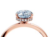 Rose gold Fancy Blue Oval  Solitaire Engagement Ring with Cathedral Band and Four-Prong Setting_25