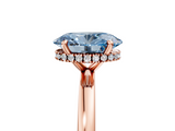 Rose gold Fancy Blue Oval  Solitaire Engagement Ring with Cathedral Band and Four-Prong Setting_26
