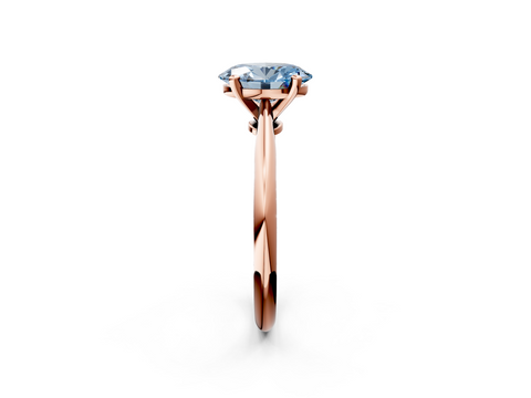 Rose gold Fancy Blue Oval  Solitaire Engagement Ring with Classic Band and Four-Prong Setting_55