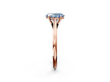 Rose gold Fancy Blue Oval  Solitaire Engagement Ring with Four-Prong Setting and Classic Band 3