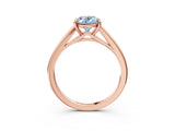 Rose gold Fancy Blue Oval  Solitaire Engagement Ring with Four-Prong Setting and Classic Band 4
