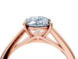Rose gold Fancy Blue Oval  Solitaire Engagement Ring with Four-Prong Setting and Classic Band 5