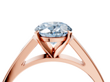 Rose gold Fancy Blue Oval  Solitaire Engagement Ring with Four-Prong Setting and Tapered Band_7