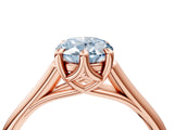 Rose gold Fancy Blue Oval  Solitaire Engagement Ring with Six-Prong Setting and Classic Band 5