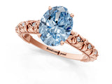 Rose gold Fancy Blue Oval  Solitaire Floral Milgrain Engagement Ring_32