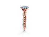 Rose gold Fancy Blue Oval  Solitaire Floral Milgrain Engagement Ring_33