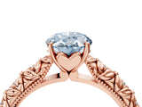 Rose gold Fancy Blue Oval  Solitaire Floral Milgrain Engagement Ring_35