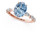 Rose gold Fancy Blue Oval  Solitaire Marquise Side Stone Prong Setting Ring_46
