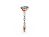Rose gold Fancy Blue Oval  Solitaire Marquise Side Stone Prong Setting Ring_47