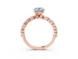Rose gold Fancy Blue Oval  Solitaire Marquise Side Stone Prong Setting Ring_48