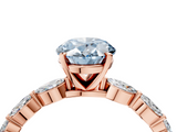 Rose gold Fancy Blue Oval  Solitaire Marquise Side Stone Prong Setting Ring_49