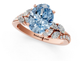 Rose gold Fancy Blue Oval  Solitaire Marquise Twist Band with Six-Prong Setting_46