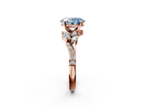 Rose gold Fancy Blue Oval  Solitaire Marquise Twist Band with Six-Prong Setting_47