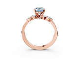 Rose gold Fancy Blue Oval  Solitaire Marquise Twist Band with Six-Prong Setting_48