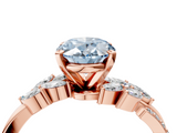 Rose gold Fancy Blue Oval  Solitaire Marquise Twist Band with Six-Prong Setting_49