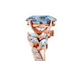 Rose gold Fancy Blue Oval  Solitaire Marquise Twist Band with Six-Prong Setting_50