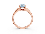 Rose gold Fancy Blue Oval  Solitaire Pavé Band Prong Setting Ring_23