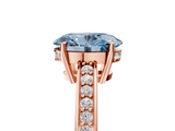 Rose gold Fancy Blue Oval  Solitaire Pavé Band Prong Setting Ring_25