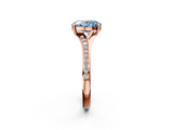 Rose gold Fancy Blue Oval  Solitaire Pavé Band with Four-Prong Setting_44