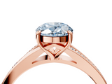 Rose gold Fancy Blue Oval  Solitaire Pavé Band with Four-Prong Setting_46