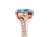 Rose gold Fancy Blue Oval  Solitaire Pavé Band with Four-Prong Setting_47