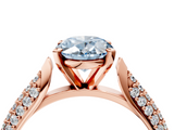 Rose gold Fancy Blue Oval  Solitaire Pavé Diamond Engagement Ring with Four-Prong Setting_120
