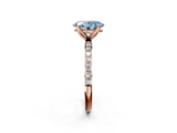 Rose gold Fancy Blue Oval  Solitaire Pavé Diamond Engagement Ring with Four-Prong Setting_27