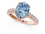 Rose gold Fancy Blue Oval  Solitaire Pave Diamond Engagement Ring with Prong Setting_21