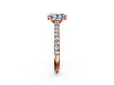 Rose gold Fancy Blue Oval  Solitaire Pave Diamond Engagement Ring with Prong Setting_22