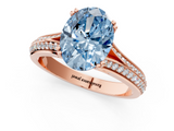 Rose gold Fancy Blue Oval  Solitaire Pave Split Shank Engagement Ring with Six-Prong Setting_37
