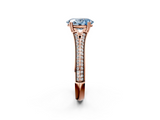 Rose gold Fancy Blue Oval  Solitaire Pave Split Shank Engagement Ring with Six-Prong Setting_38