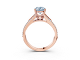 Rose gold Fancy Blue Oval  Solitaire Pave Split Shank Engagement Ring with Six-Prong Setting_39