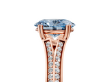 Rose gold Fancy Blue Oval  Solitaire Pave Split Shank Engagement Ring with Six-Prong Setting_41