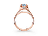 Rose gold Fancy Blue Oval  Solitaire Pave Split Shank Ring with Four-Prong Setting_18