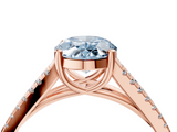 Rose gold Fancy Blue Oval  Solitaire Split Shank Pavé Diamond Engagement Ring_375