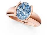 Rose gold Fancy Blue Oval  Solitaire Tension Set Diamond Ring with Wide Band_21