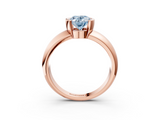 Rose gold Fancy Blue Oval  Solitaire Tension Set Diamond Ring with Wide Band_23