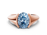 Rose gold Fancy Blue Oval  Solitaire Tension Set Diamond Ring_20