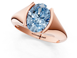 Rose gold Fancy Blue Oval  Solitaire Tension Set Diamond Ring_21