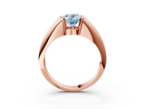 Rose gold Fancy Blue Oval  Solitaire Tension Set Diamond Ring_23