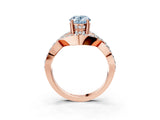 Rose gold Fancy Blue Oval  Solitaire Twist Band Pavé Diamond Engagement Ring_35