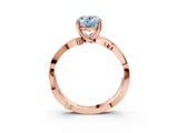 Rose gold Fancy Blue Oval  Solitaire Twist Band with Pavé Accents and Four-Prong Setting_23