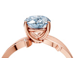 Rose gold Fancy Blue Oval  Solitaire Twist Band with Pavé Accents and Four-Prong Setting_24